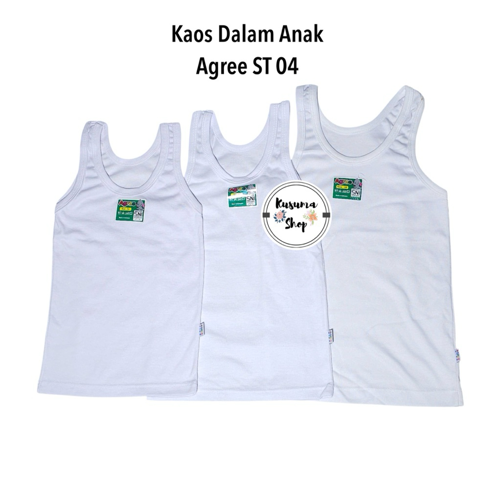(1pcs) Agree Kids ST04 | Kaos Dalam Singlet Anak Tanggung Laki Laki 32 34 36