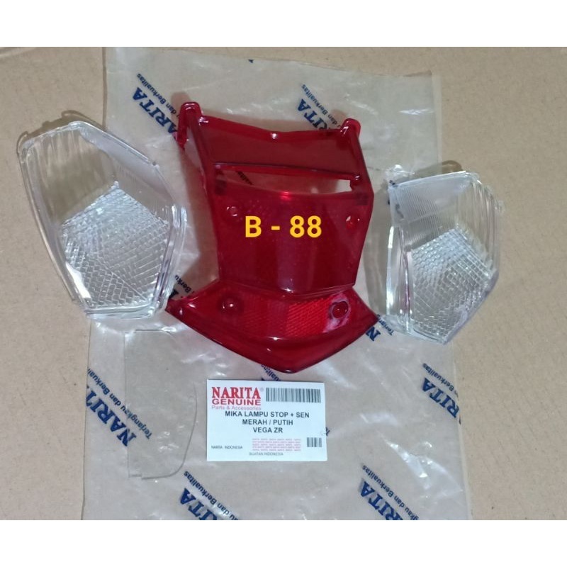 Mika Stop Vega ZR New 2010-2013 Merah Putih - Mika Belakang Yamaha Vega ZR New Narita