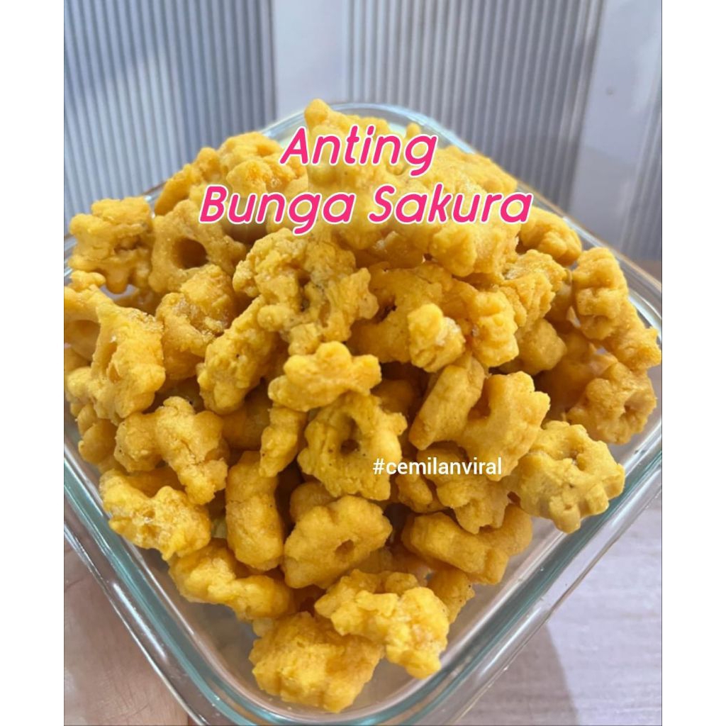 

Cemilan Viral Anting Bunga Sakura Gurih Renyah Food Snack Makanan Camilan Jajanan