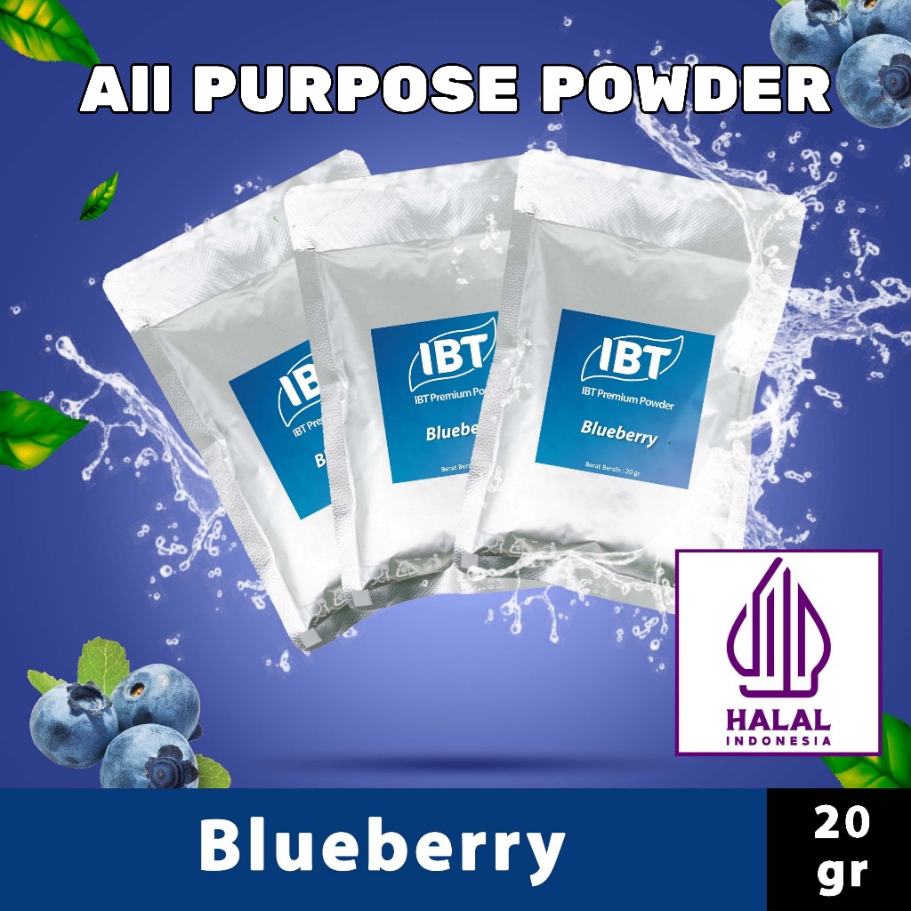 

Bahan Minuman Bubuk Blueberry. Blueberi IBT Premium Powder Sachet