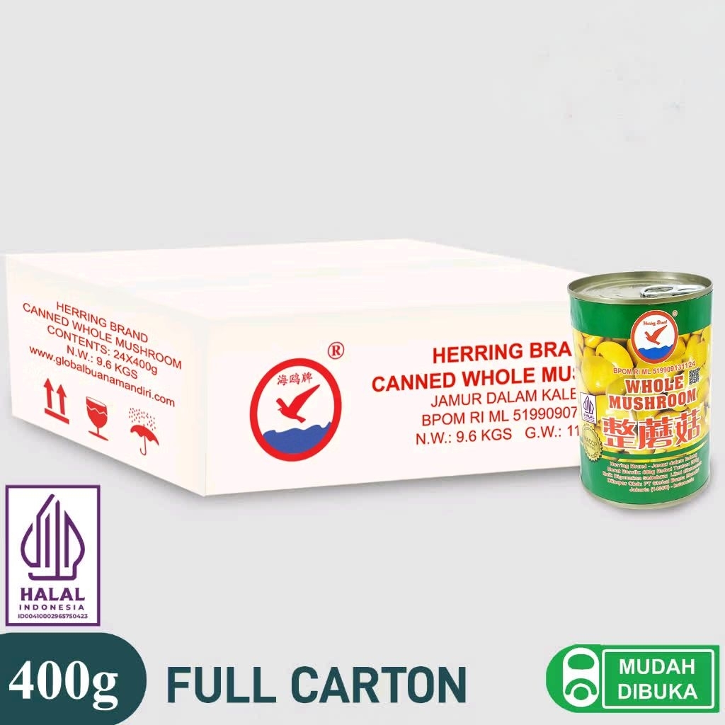 

Herring brand full carton jamur whole mushroom 1 ctn