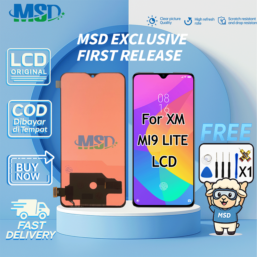 LCD For XIAOMI MI 9 / MI 9 LITE UNIVERSAL FULLSET Touchscreen LCD HP OG ASUGAR/MSD