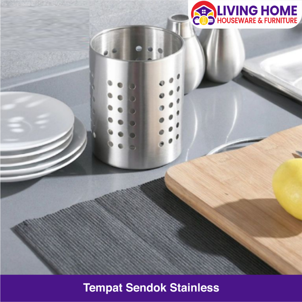Tempat Sendok Garpu Stainless - Wadah Penyimpanan Sendok Stainless Steel