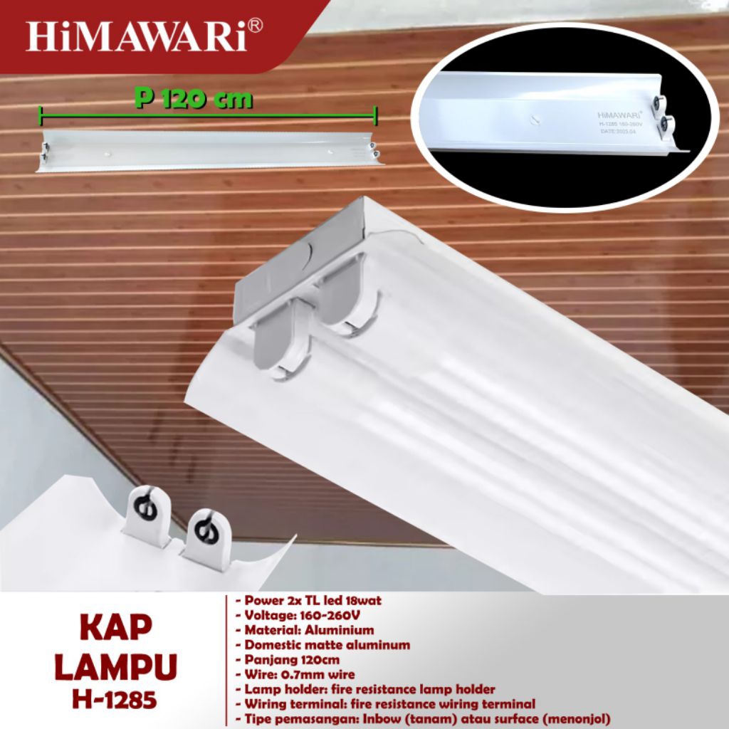 HIMAWARI Kap Lampu TL TKO Outbow 2x18W 2x36W 2x120cm H-1285
