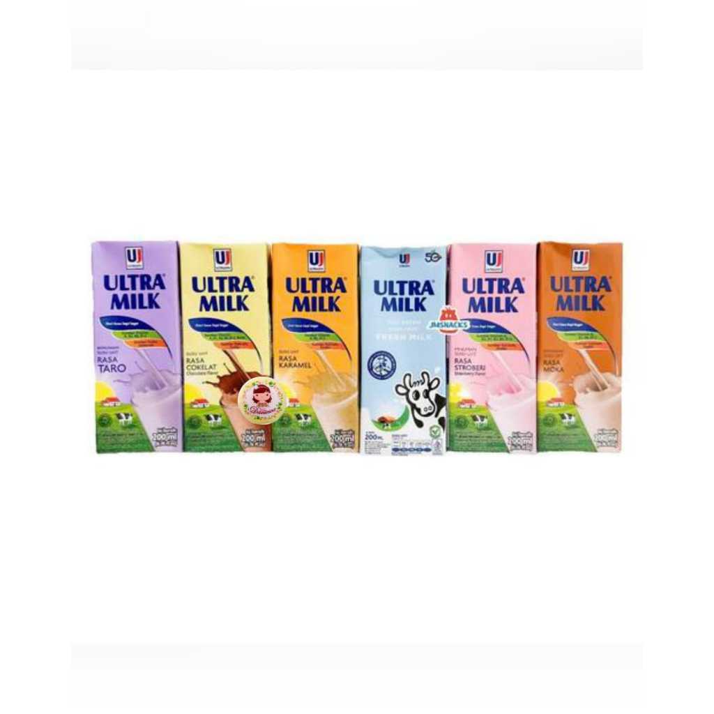 

Ultra milk 200 ml susu UHT coklat full cream taro caramel stroberi moka ( scp )