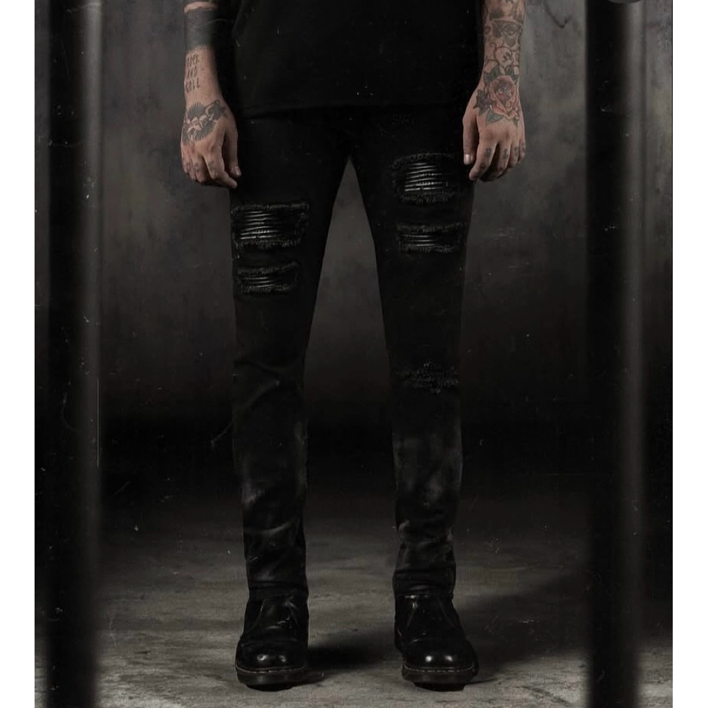 rucas halloween black caviar leather jeans