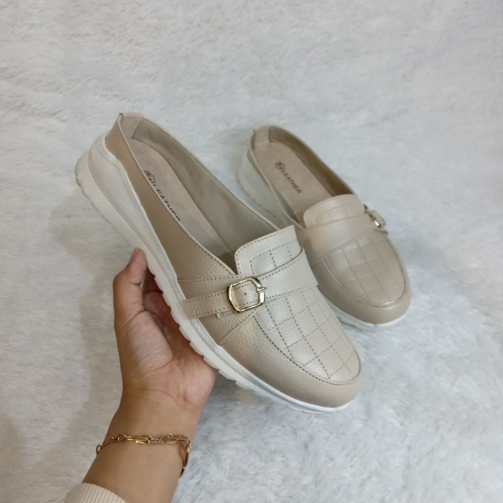 Sepatu Tutong Wanita Ledies Gesper Bustong Wanita Kulit Sapi Asli 100% Bustong Kulit Tutong Wanita A