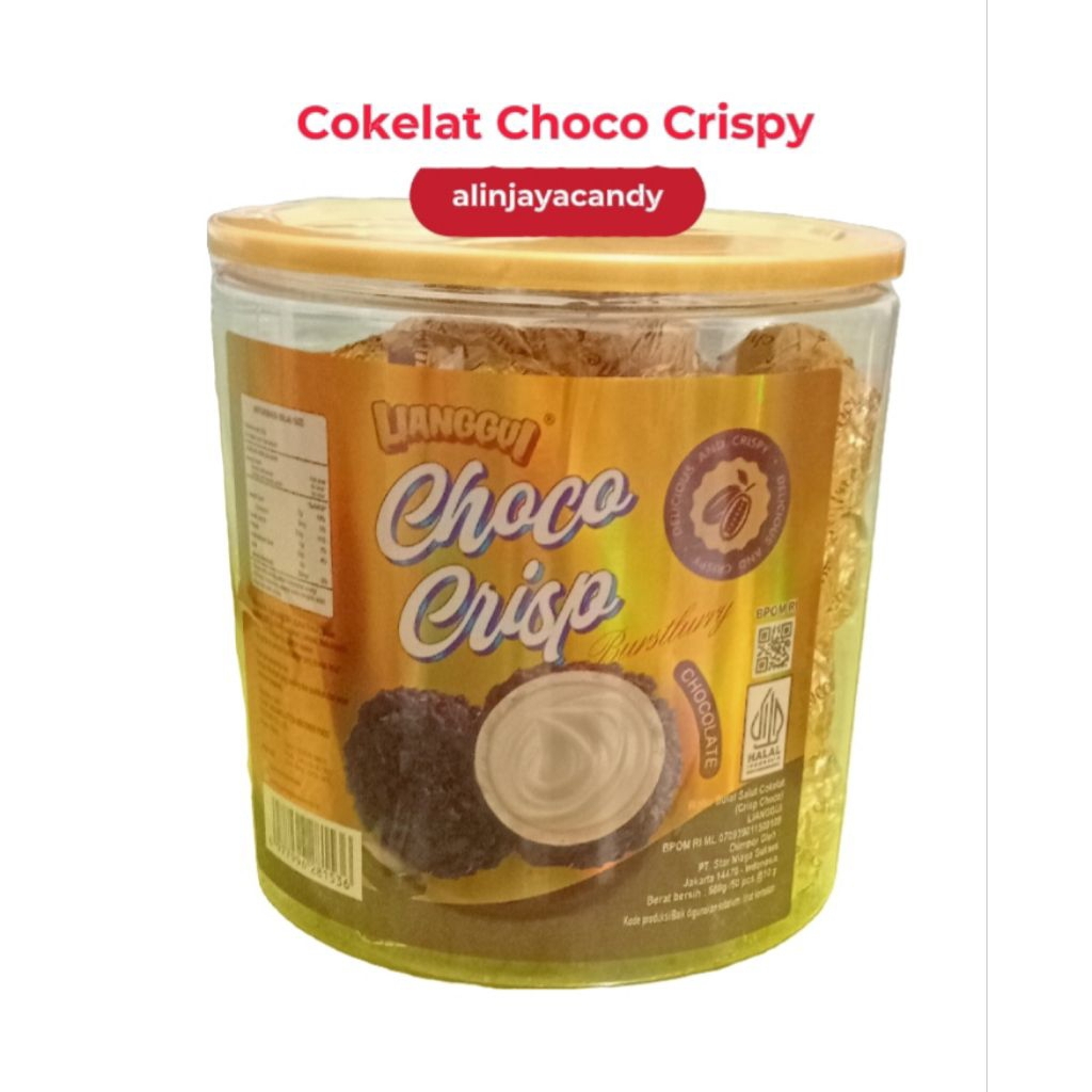 

Cokelat Choco Crispy Cokelat Krispi isi Krim Vanila isi 50 pcs/toples