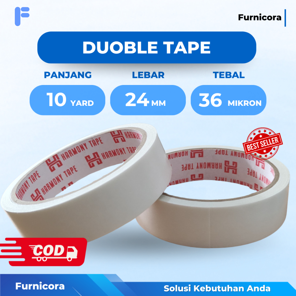 

Double Tape 24 mm x 10 yard Harmony Tape Kualitas Top