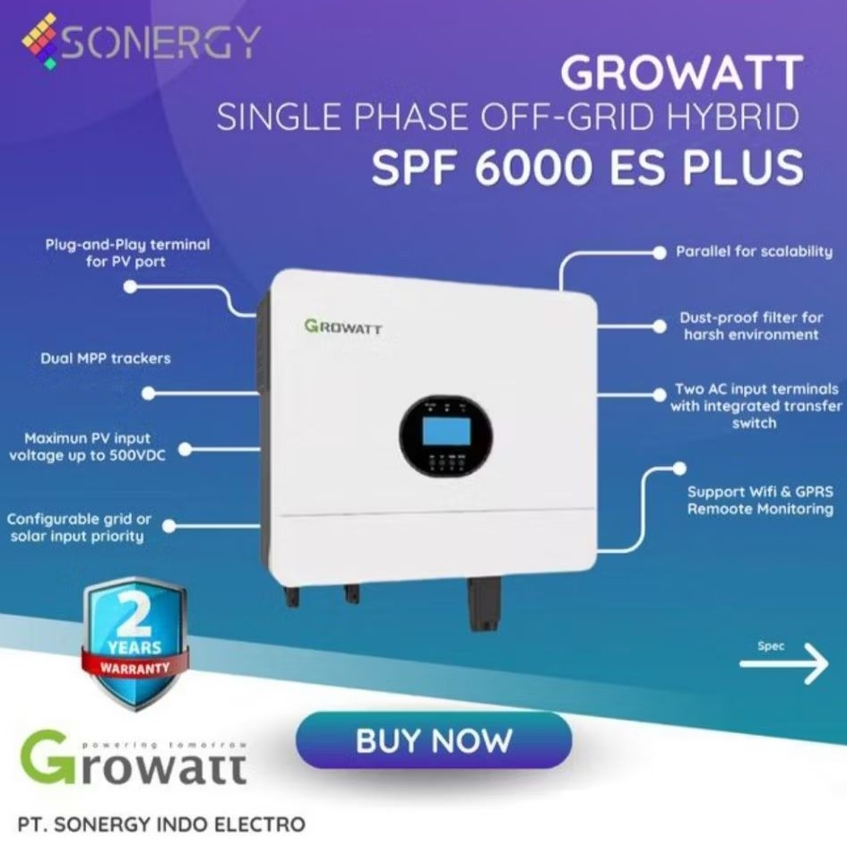 Hybrid/Offgrid Inverter Growatt SPF 6000 ES Plus wifi