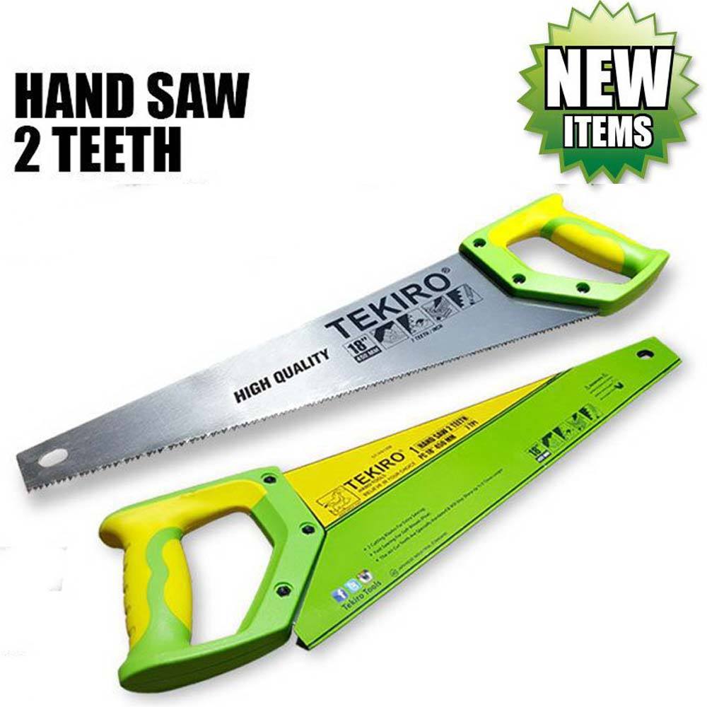 Tekiro Gergaji Kayu Gagang TPR Mata 2 18 Inch / Gergaji Tangan 2 Mata / Gergaji Belah