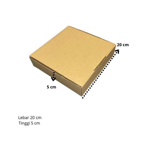

Kardus hampers serbaguna dengan lebar 20 cm dan tinggi 5 cm
