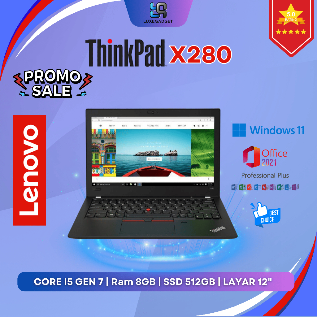 Lenovo ThinkPad X280 I5 Gen 7 Ram 8GB SSD 512GB