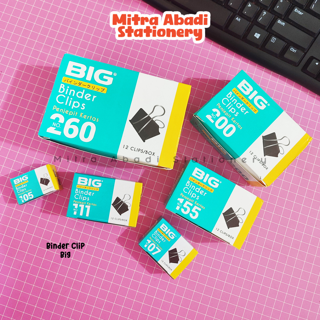 

(1 PACK) BINDER CLIP BIG / 105 107 111 155 200 PENJEPIT KERTAS KLIP BESI PAPER CLIP STATIONERY MURAH