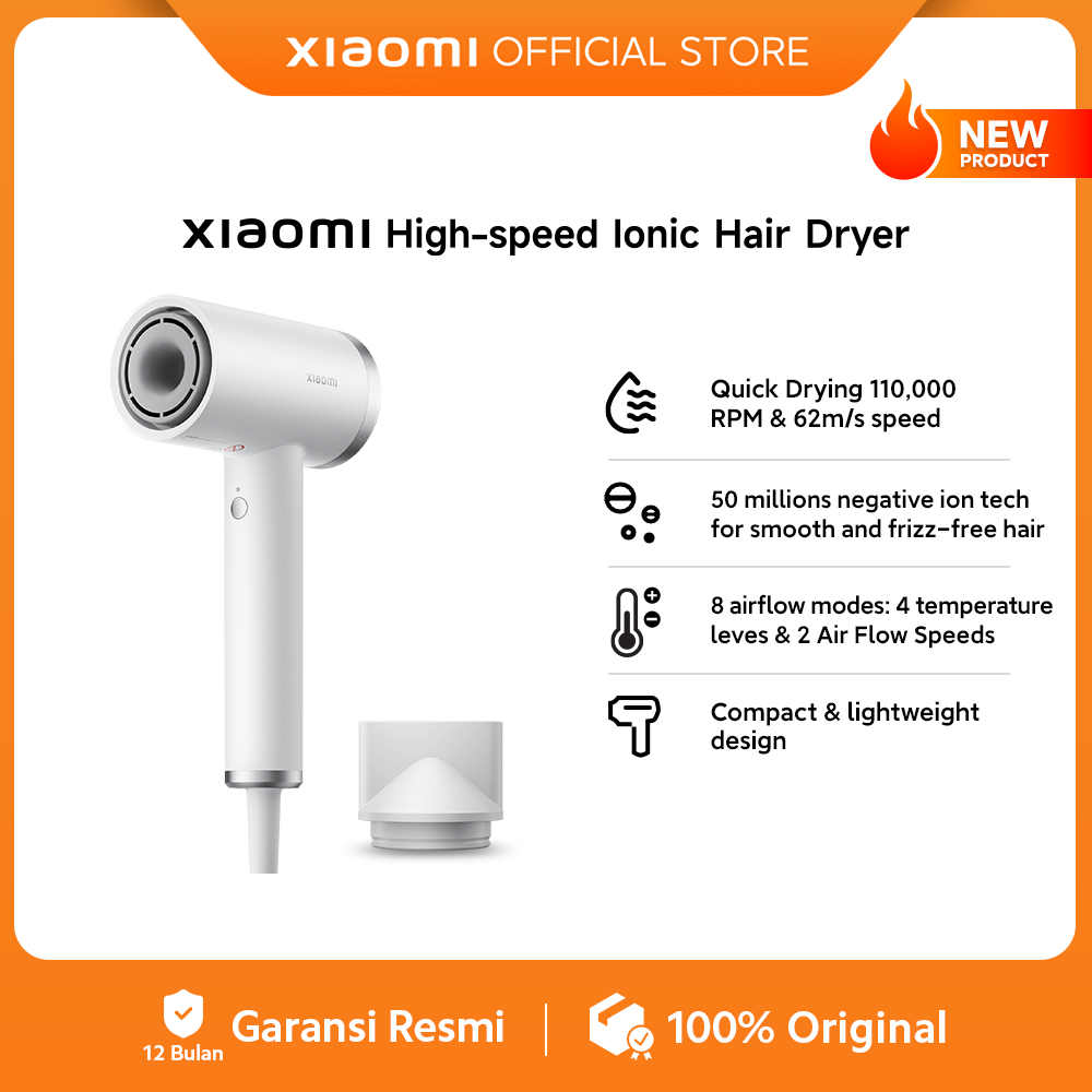 Xiaomi High-speed Ionic Hair Dryer | Quick Drying 110,000 RPM & 62m/s speed  | 50 Millions negative 