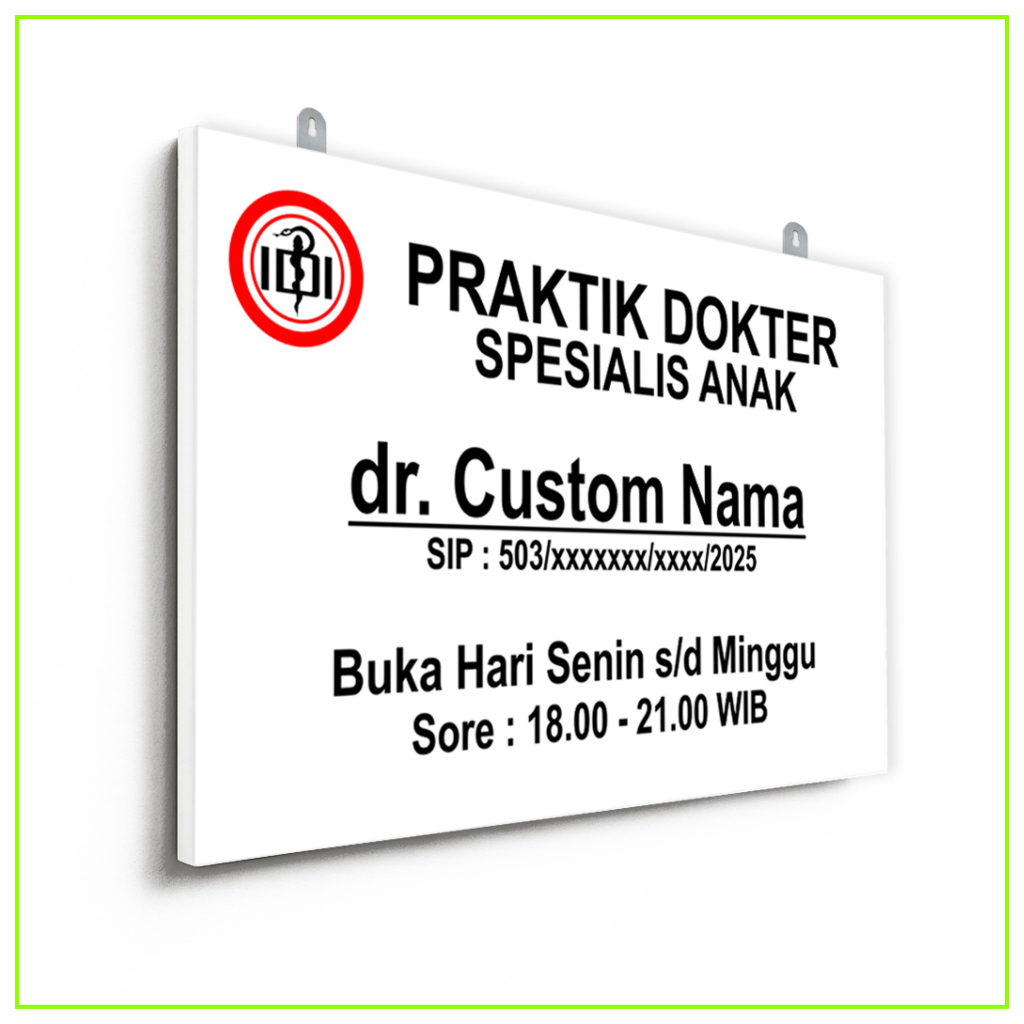 

Papan Nama Dokter Spesialis 60x40 cm
