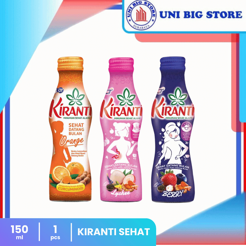 

Kiranti Sehat Wanita Datang Bulan Orange Lychee Berry Juice 150 ml Botol