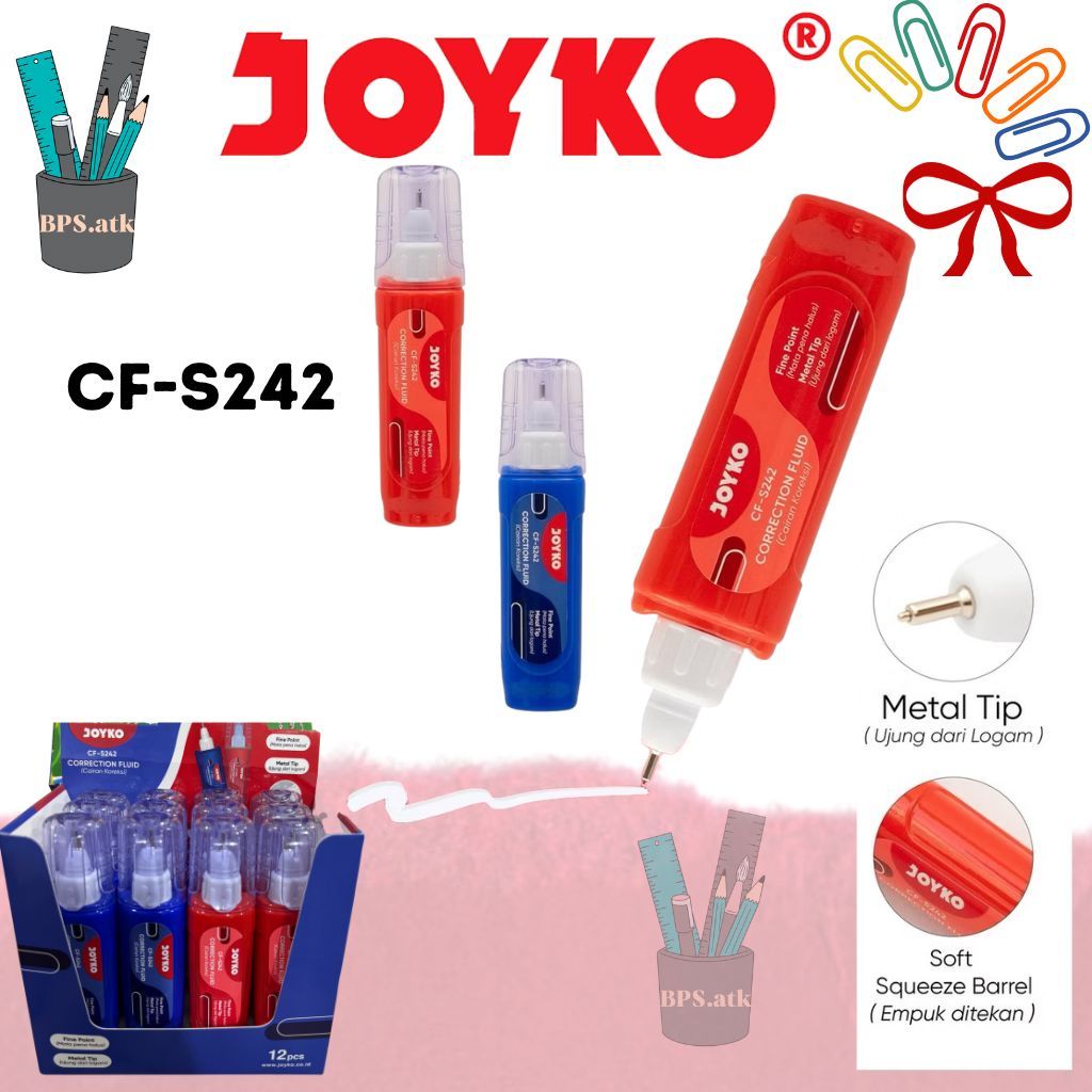 

(12 pcs) JOYKO Correction Fluid Cair / Tip x Cair CF-S242 Koreksi Penghapus Cair