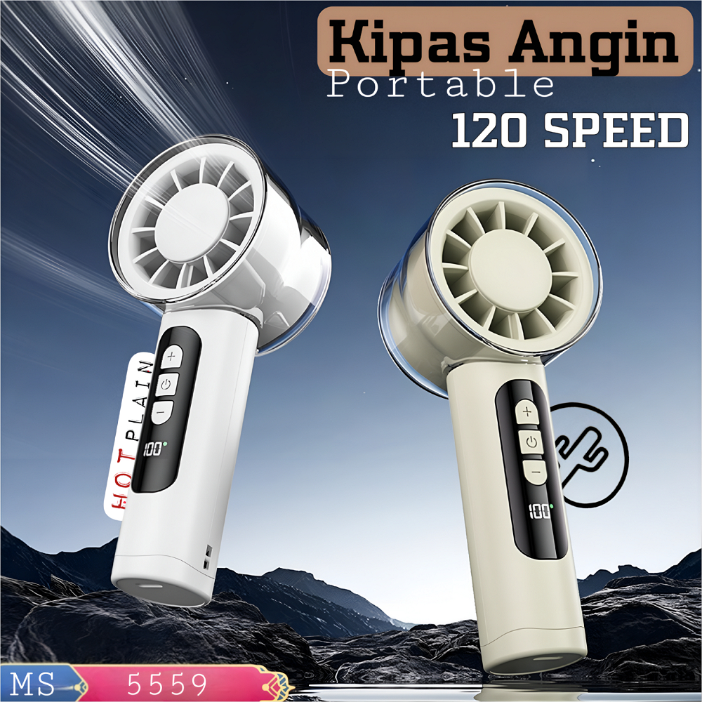 KIPAS ANGIN PORTABLE MS 5559 LAYAR DIGITAL BATERAI BESAR HPTS