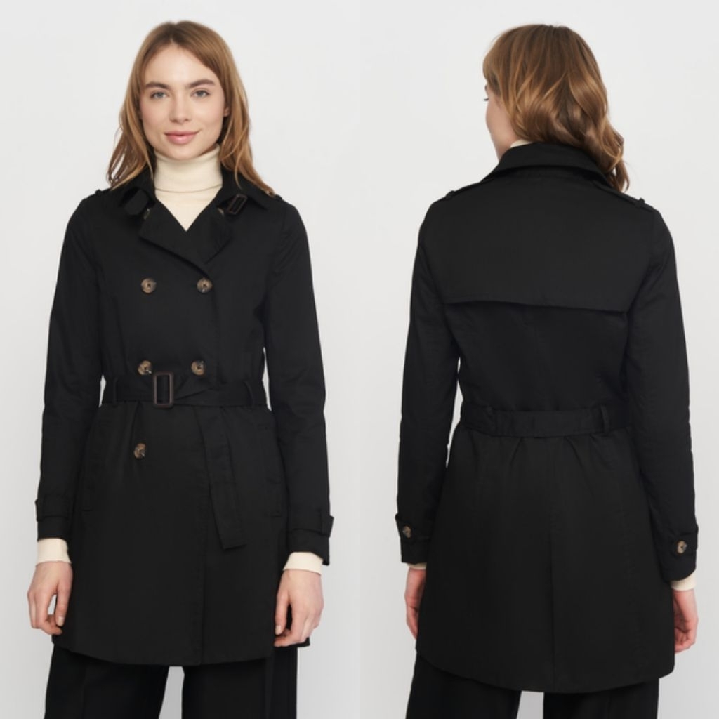 STRADIVARIUS TRENCH COAT HITAM BARU ASLI ORIGINAL