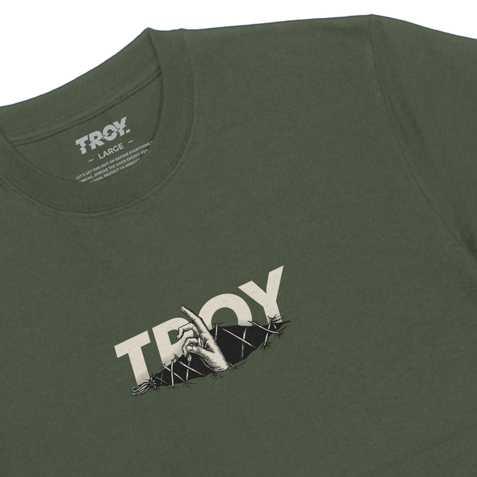 Troy Company Tshirt Army Green Resurrection - Kaos Hijau Army Kaos Lengan Pendek MTD 3269