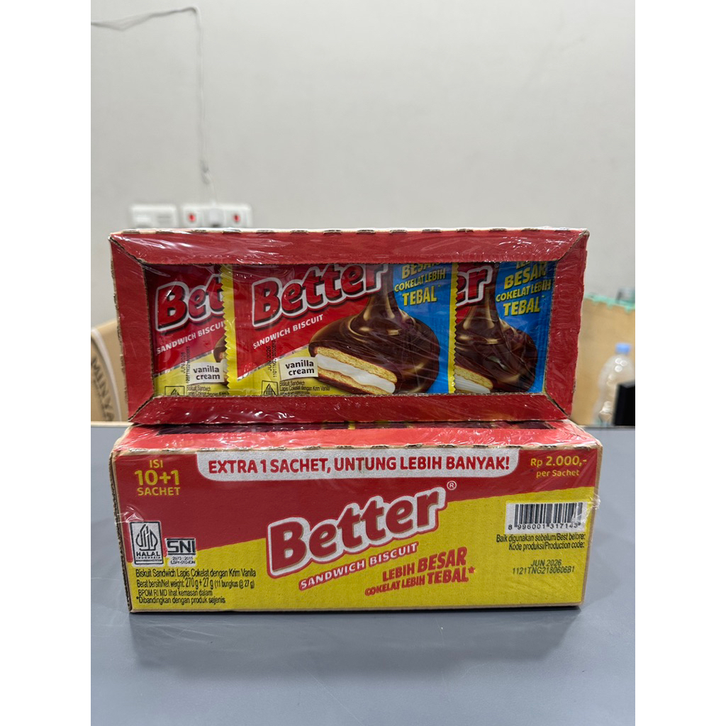 

BETTER BOX 270g + 27g HARGA PER BOX KECIL ISI 11 BUNGKUS