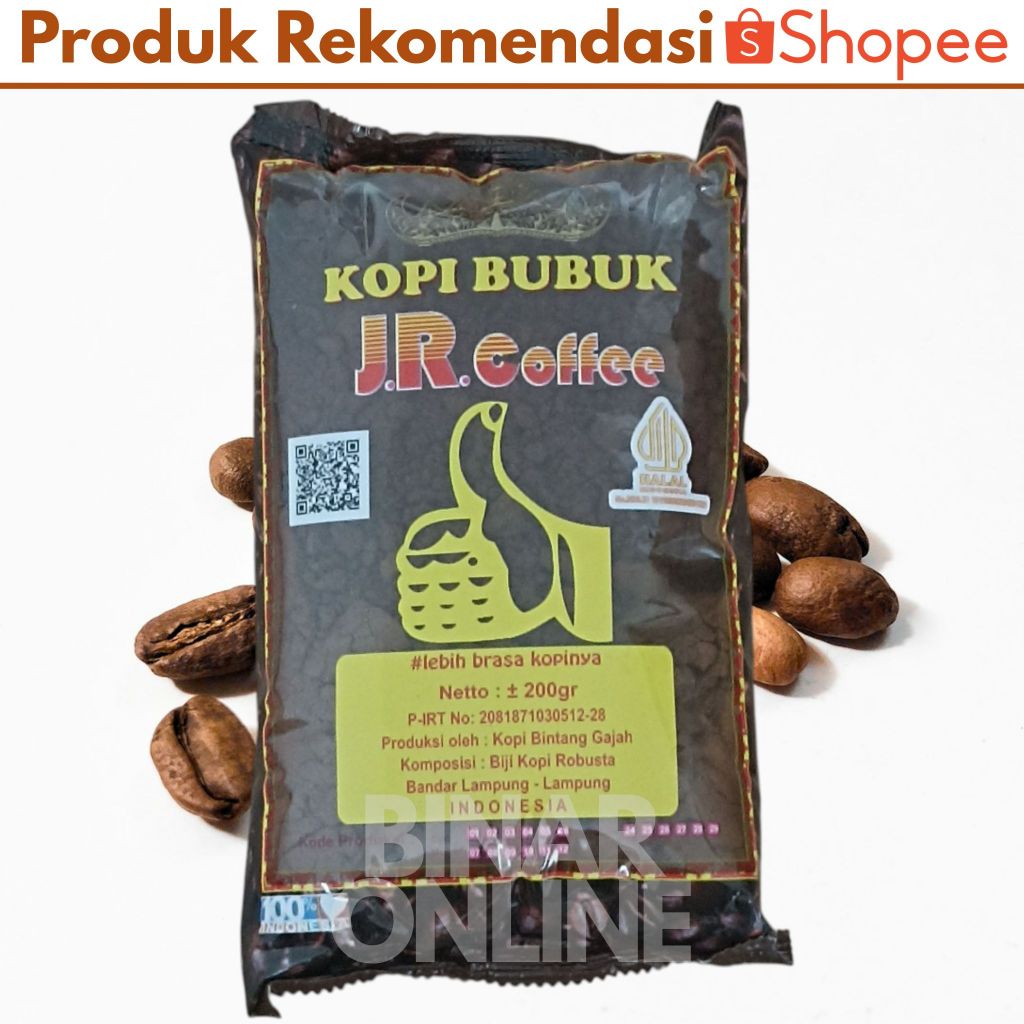 

Kopi Bubuk Jempol JR Coffee 200gr Robusta Asli Pringsewu Lampung Murah