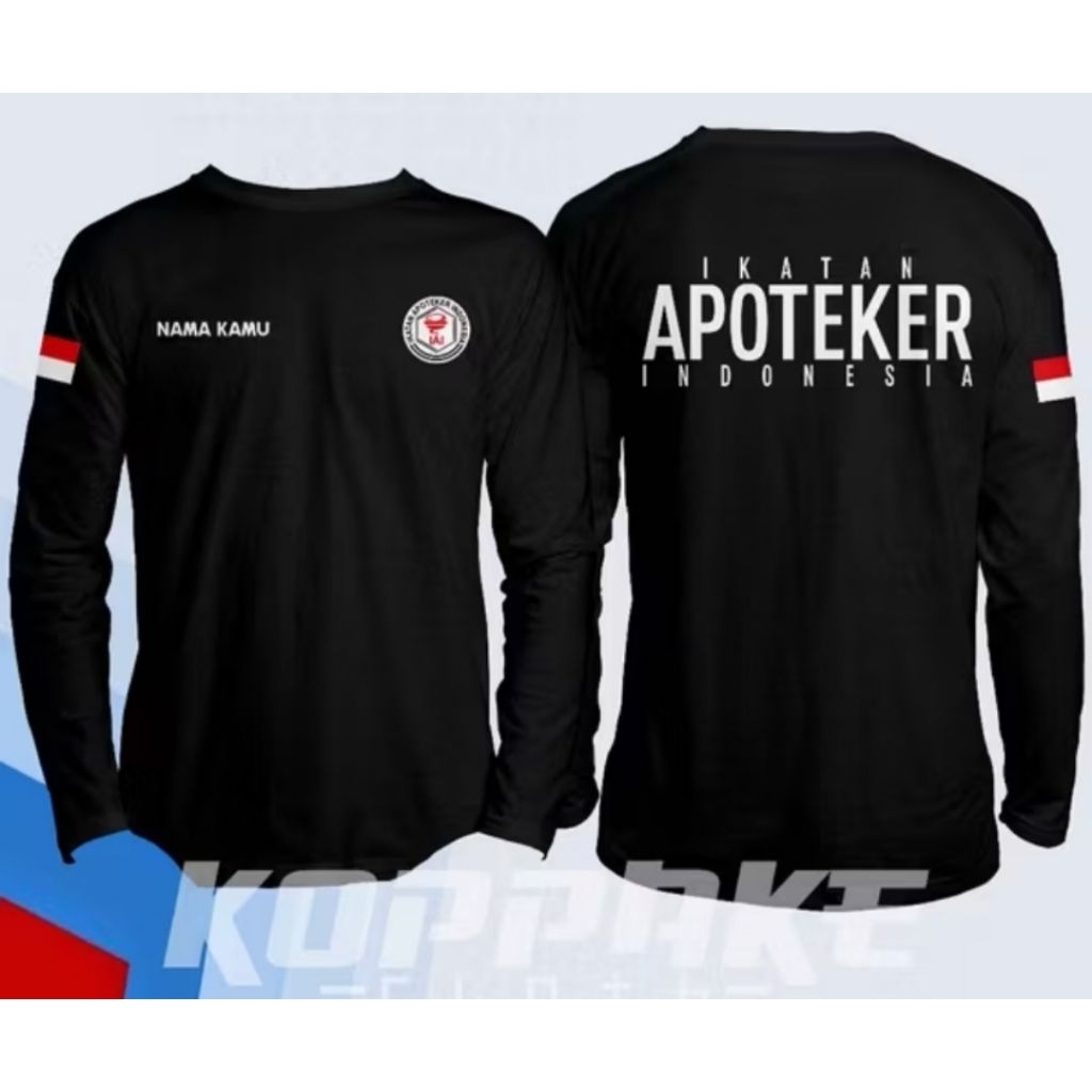 Kaos Lengan Panjang Ikatan Apoteker Indonesia Free Nama Dada