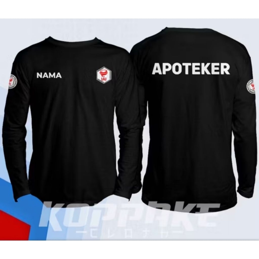 Kaos Lengan Panjang Apoteker Free Nama