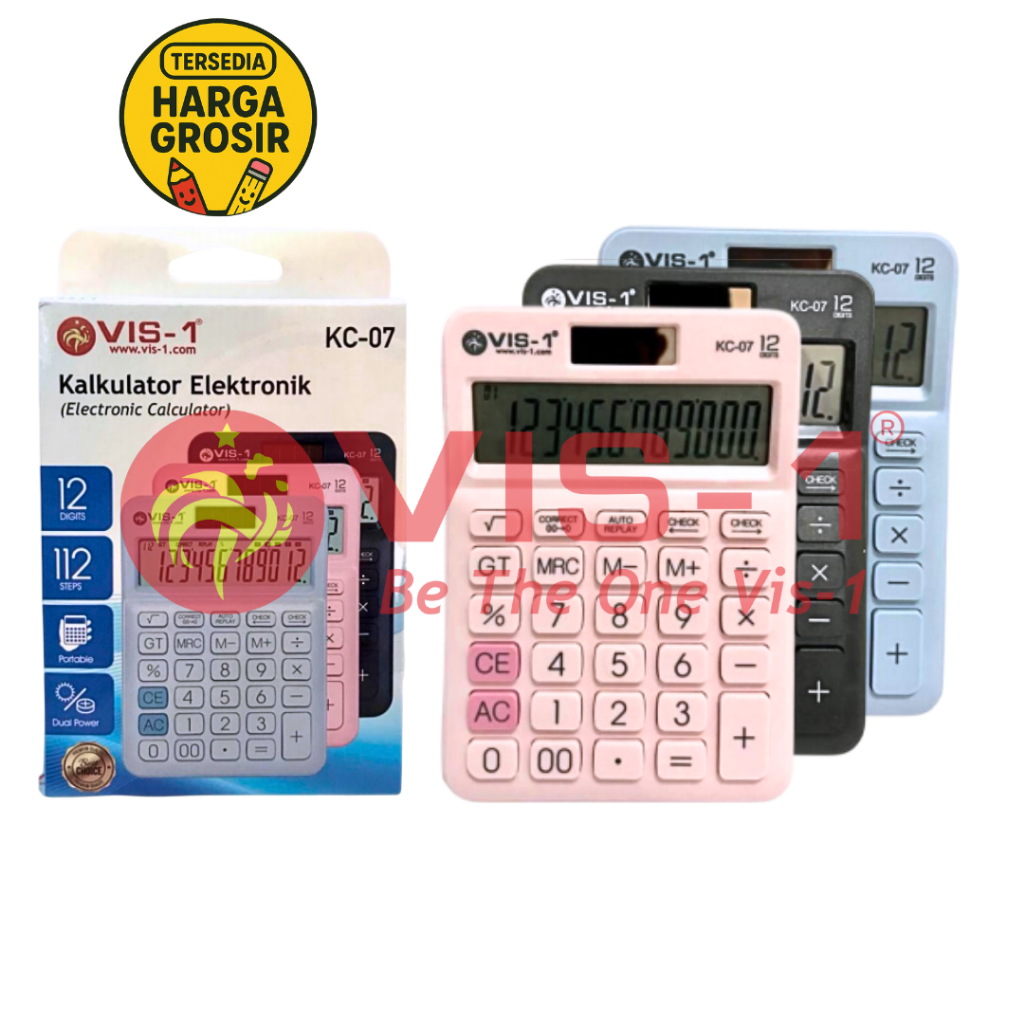 

VIS-1 Kalkulator 12 Digits kode KC-07 / Kalkulator Hitung