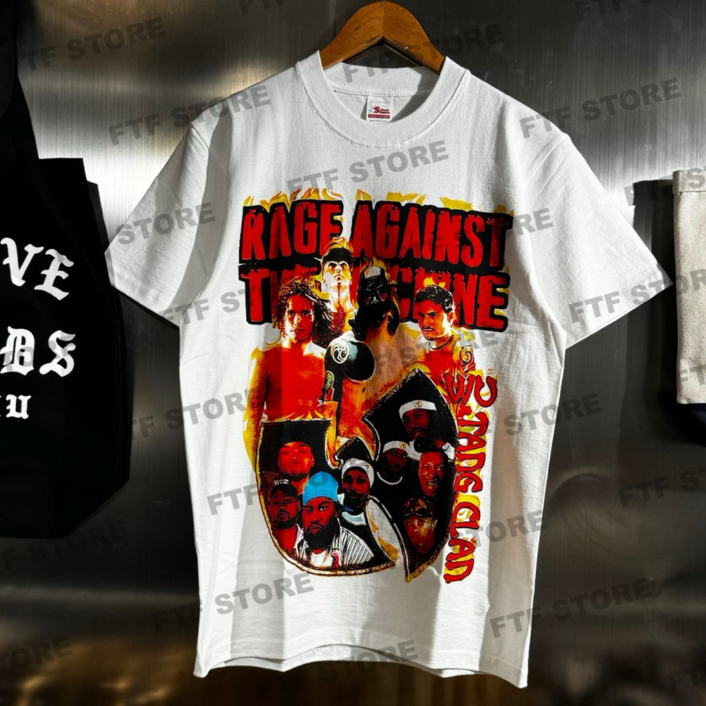 [ORI] WUTANG X RAGE AGAINST THE MACHINE - TOUR 1997 TSHIRT WHITE Kaos Pria