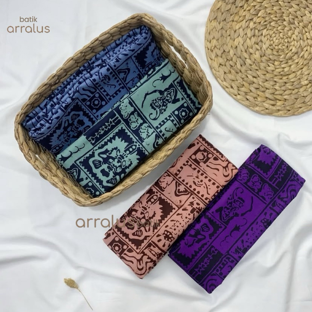 Kain Batik Cap Elegan Modern Motif Barong Bali Dua Warna - Batik Unisex Pria Wanita