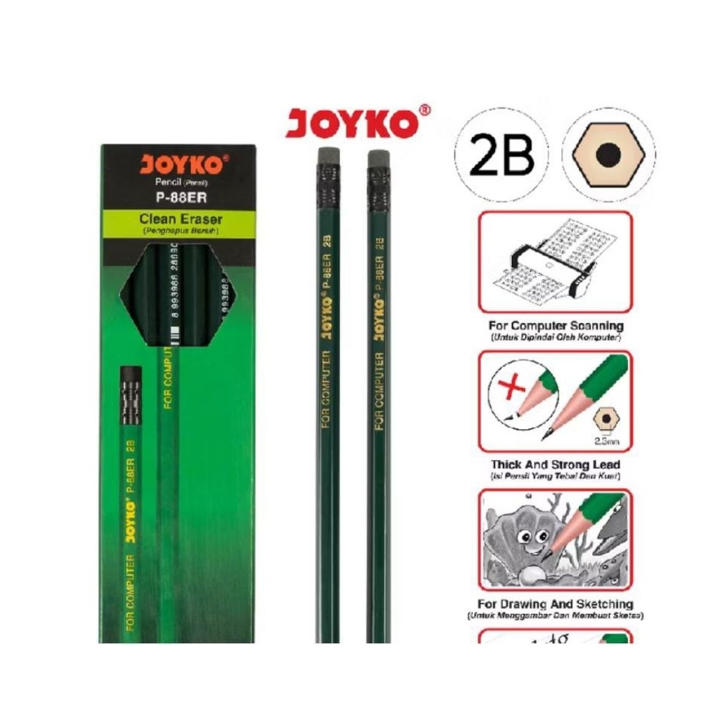 

Pencil Pensil Joyko P-88ER 1 BOX 12 Pcs