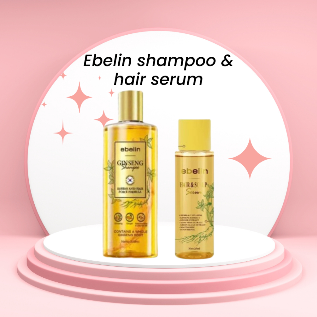 Shampo Ginseng + Hair Serum Ebelin – Anti Hair Fall & Treatment Rambut Rontok