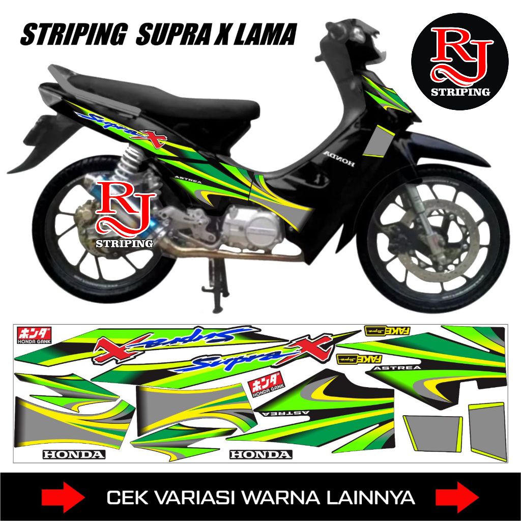 STIKER STRIPING HONDA SUPRA X 110 LAMA GRAFIS ORI PRINTING / STICKER LIS VARIASI MOTOR SUPRA FIT 110