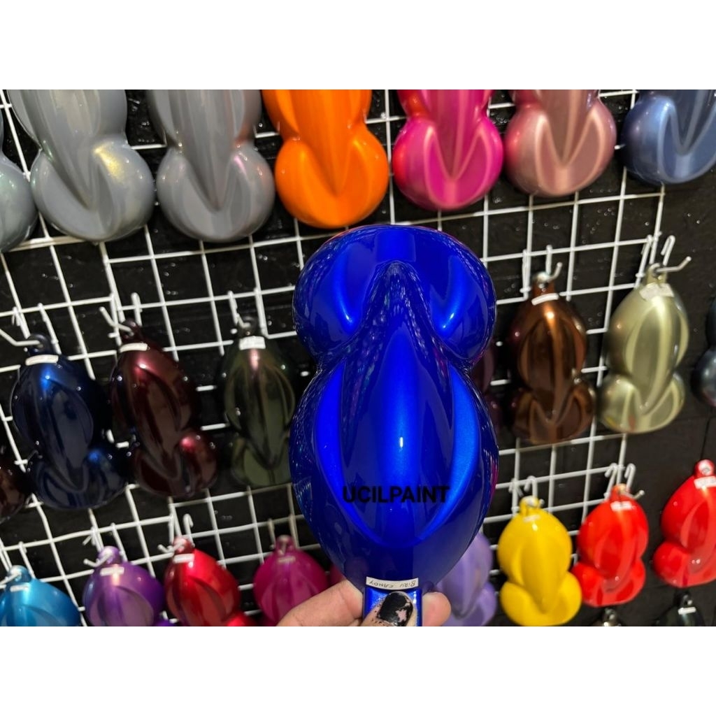 Promo Cat Candy Biru Pu Polyuretane Silver Metalik