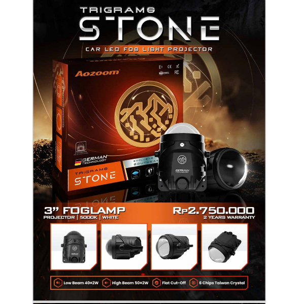 AOZOOM Stone Foglamp Projector 3inch / Lampu Kabut 3"