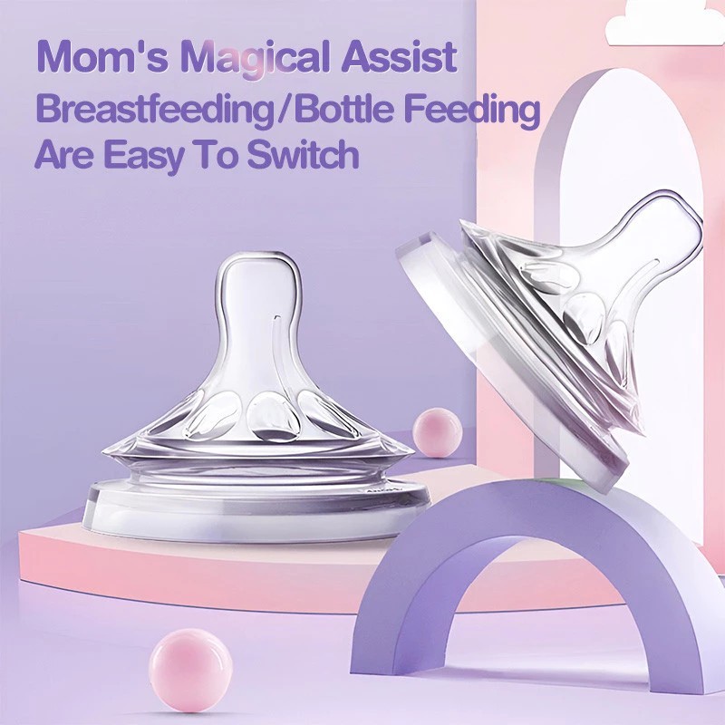 0-1 thn Dot bayi Puting Untuk Botol Leher Lebar/Puting Dot Bayi Bahan Silikon Leher lebar Dot Botol 