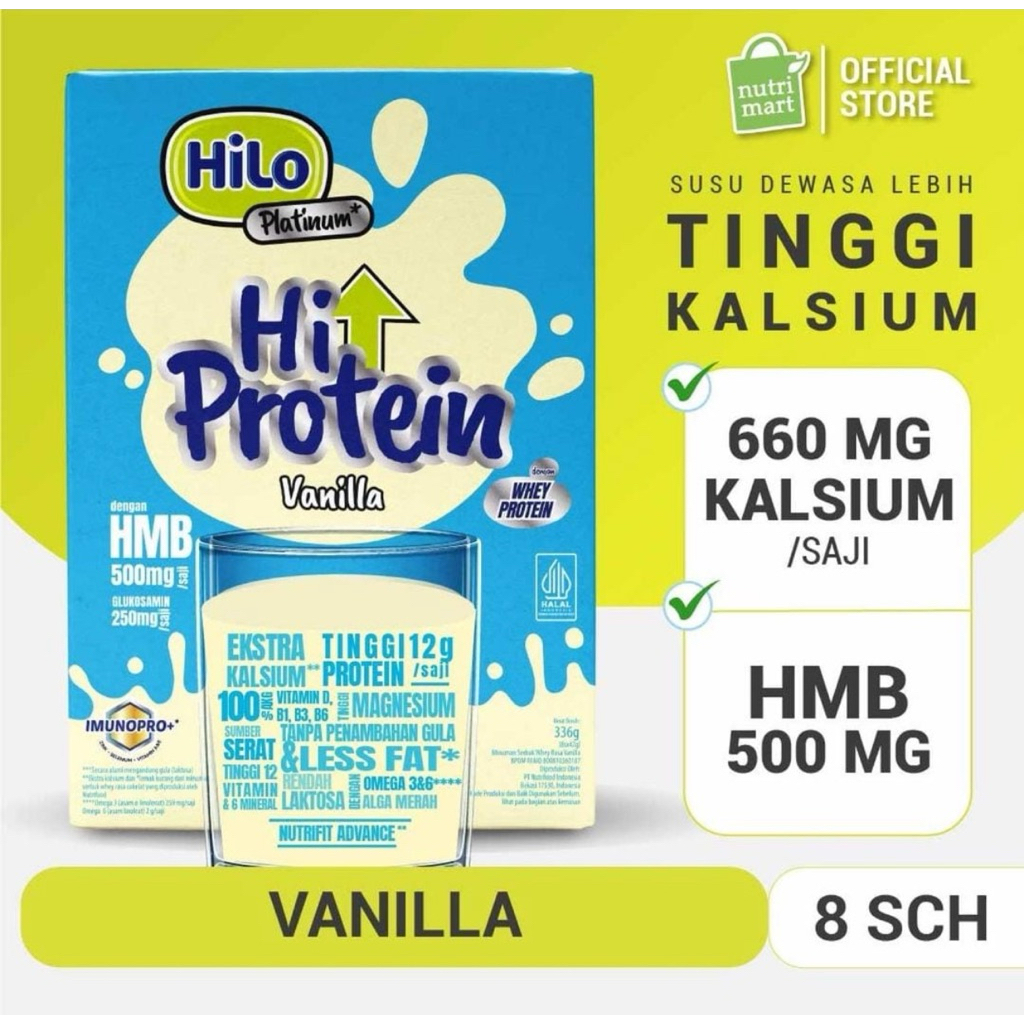 

HiLo platinum + HMB 8 sachet - susu tinggi protein jaga massa otot