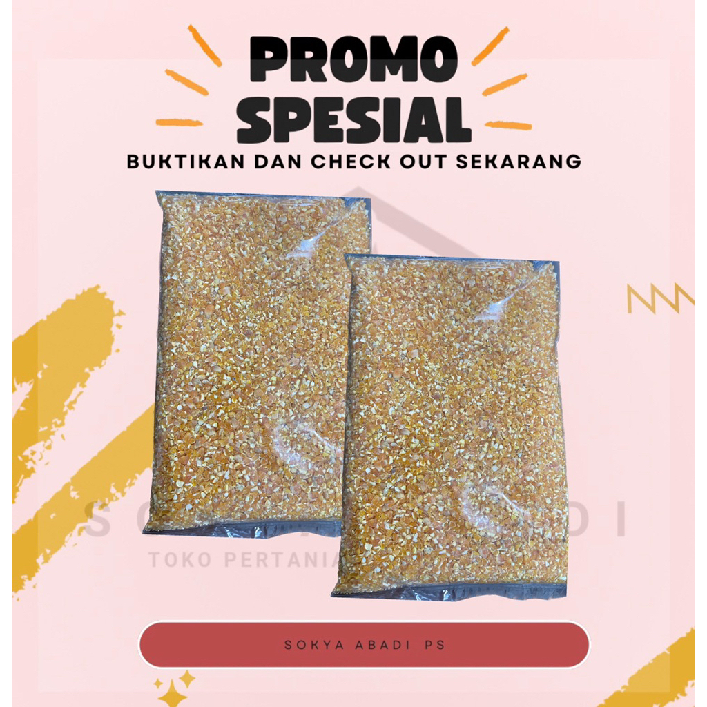 Superr Beras jagung / menir jagung / pakan ayam /jagung selip 1kg