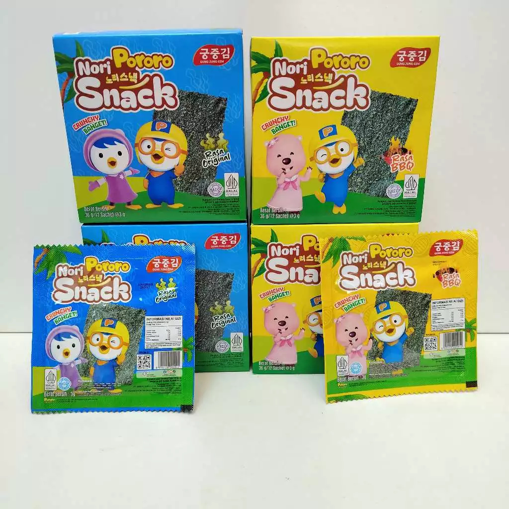 

Nori Pororo Snack 1 Box isi 12 Pcs rasa | Snack Nori Pororo Murah Promo