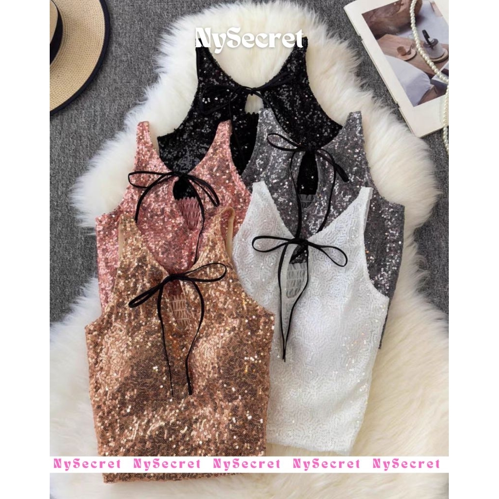 NySecret Tank Top Payet Premium Bra, Crop Top Camisole Bra, atasan wanita , Tank Top Korean style