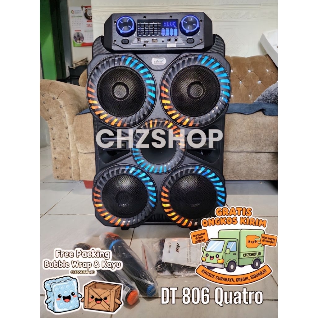 DAT DT 806 Quatro Speaker Portable Speaker Bluetooth Speaker Troli 8 inch x 4 DAT DT806 Quatro 8inch