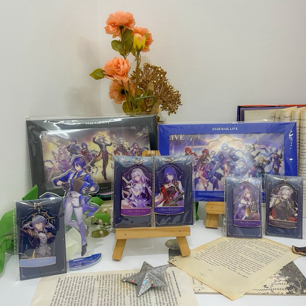 OFFICIAL READY STOCK Honkai Star Rail HSR Concert Shikishi Tiket Keychain Jewel Standee Badge Jing Y