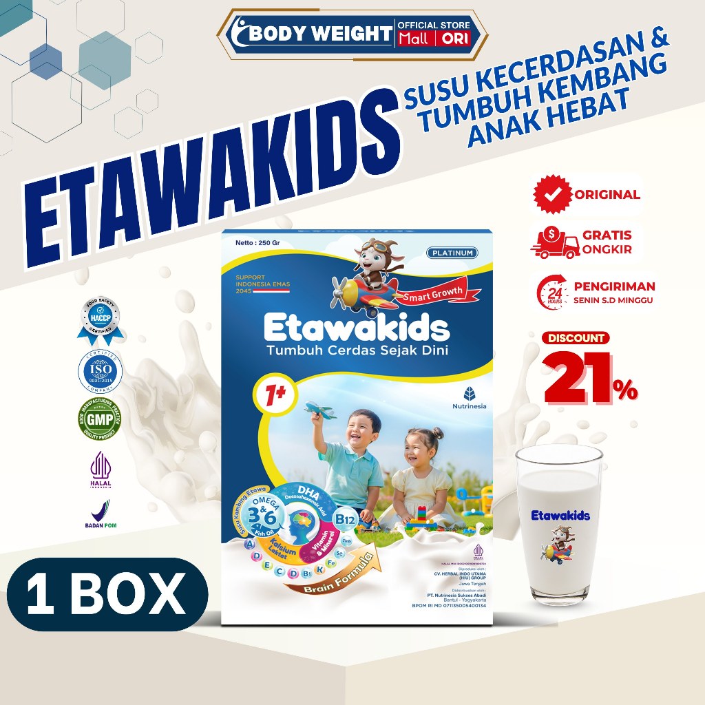 

Etawakids Platinum Susu Etawa Anak Kaya Fish Oil Omega 3,6 & Whey Protein 1Box