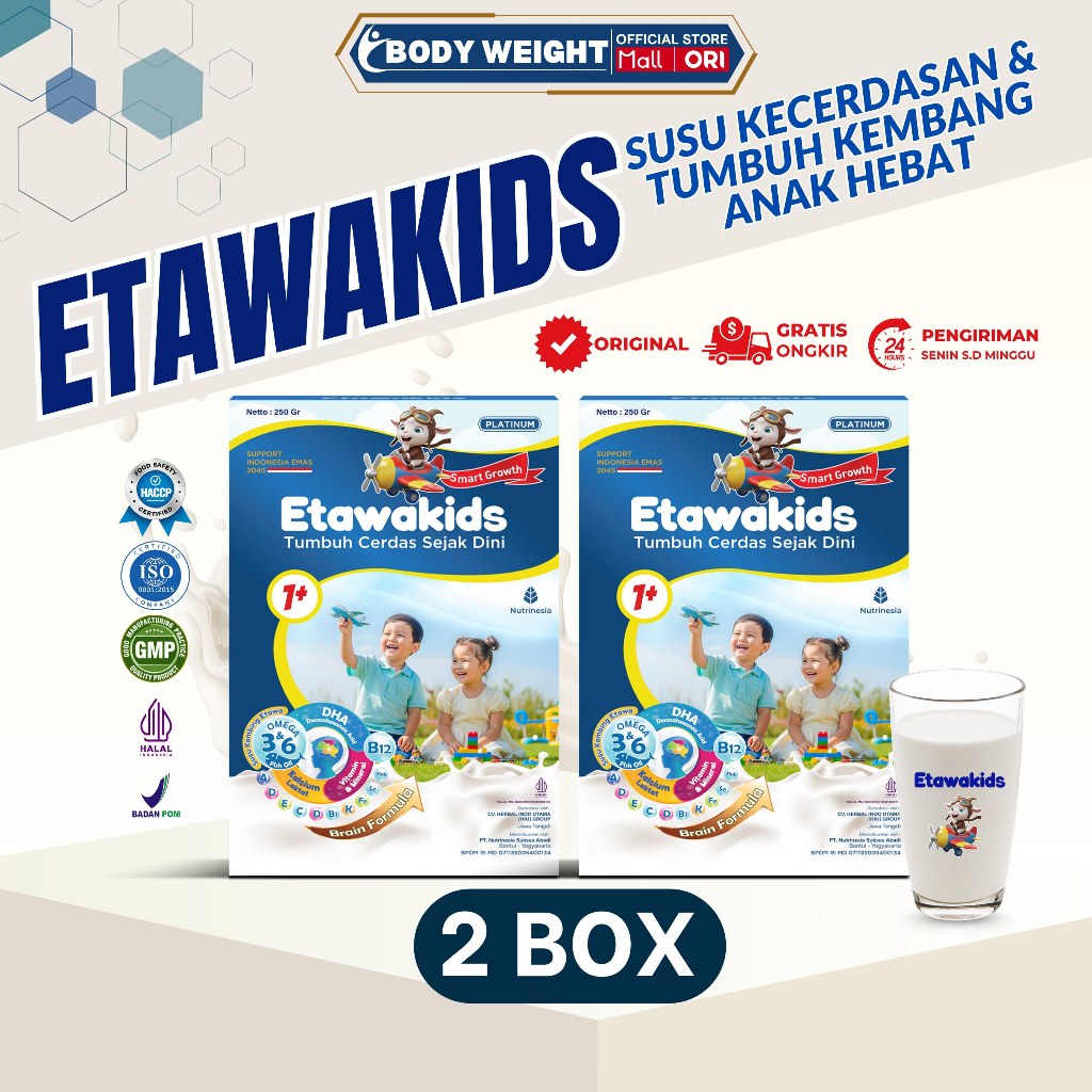 

Etawakids Platinum Susu Anak Cerdas Kaya Nutrisi DHA, Omega, Fish Oil Untuk Daya Ingat & Nafsu Makan 2Box