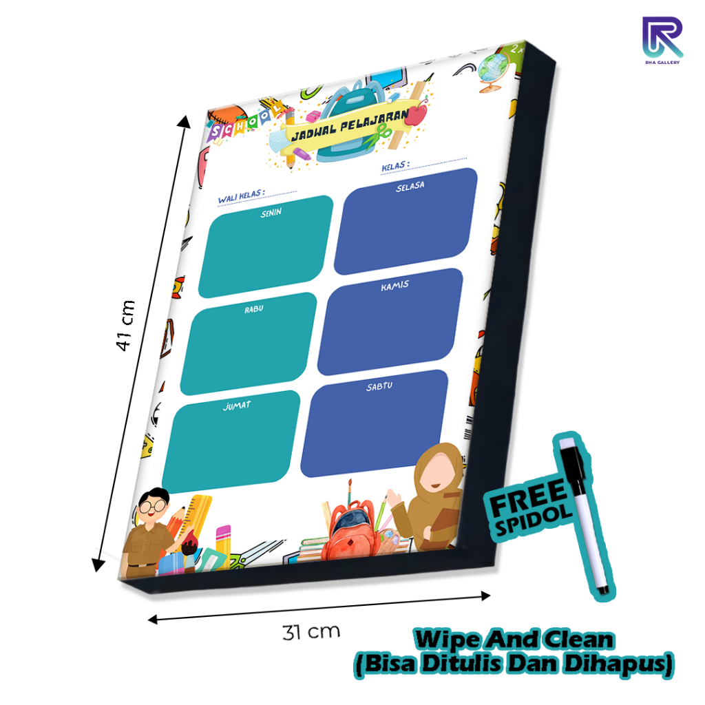 

RHA GALLERY Papan Tulis Kayu Sekolah Jadwal Pelajaran Flower Planner Schedule Board Aesthetic