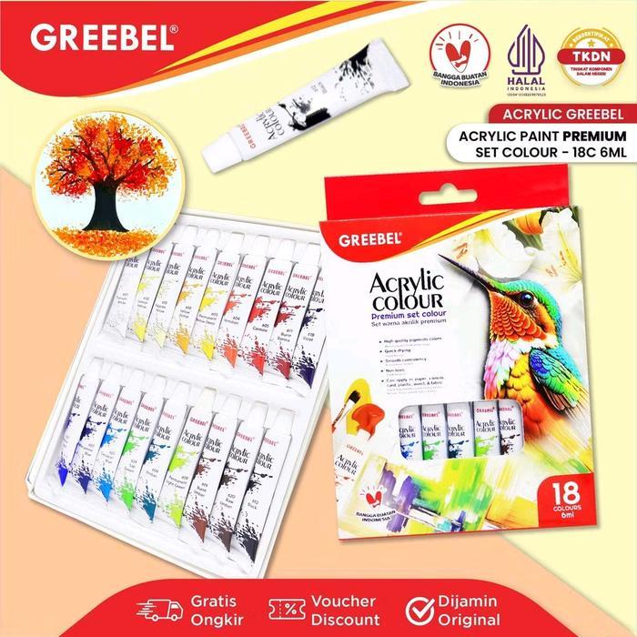 

Cat Akrilik Set Greebel 18x6ml | Greebel Acrylic Set 18 Warna