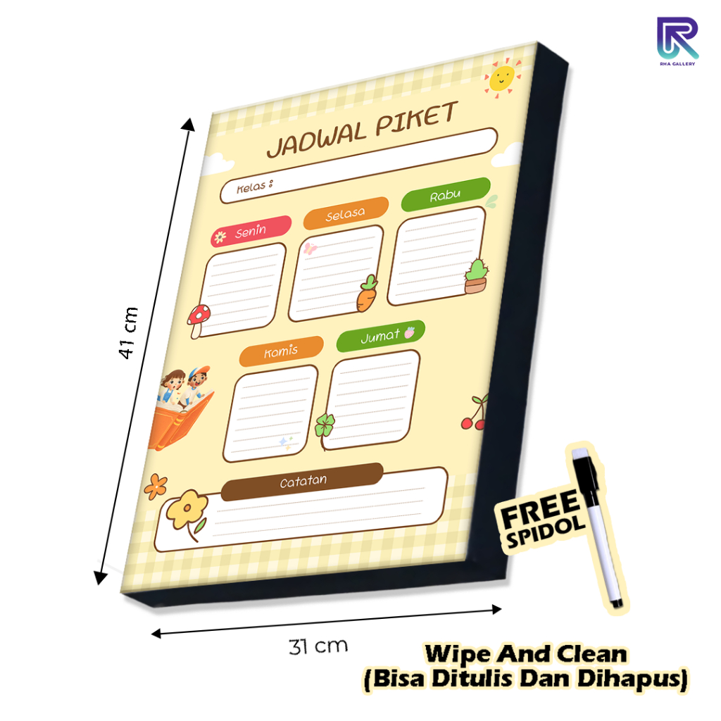 

RHA GALLERY Papan Tulis Kayu Senin - Jumat Jadwal Piket Ruang Kelas Sekolah Dekorasi Dinding