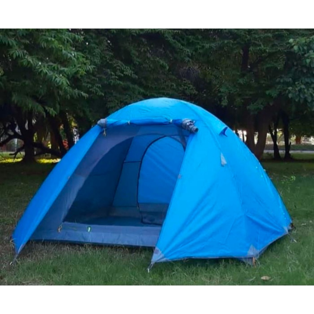 Tenda Gunung Tenda Camping Compass kapasitas 4 orang frame aloy - Biru